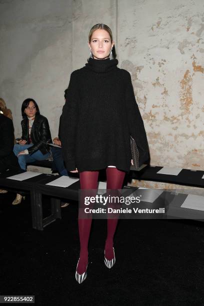 Helena Bordon attends the Max Mara show during Milan Fashion Week Fall/Winter 2018/19 on February 22, 2018 in Milan, Italy.