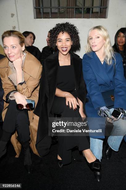 Alexandra Shipp attends the Max Mara show during Milan Fashion Week Fall/Winter 2018/19 on February 22, 2018 in Milan, Italy.