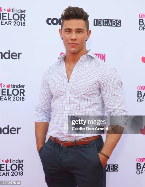 Orpheus Pledger attends the Cosmopolitan + Tinder Bachelor of the Year Awards on February 22, 2018 in Sydney, Australia.