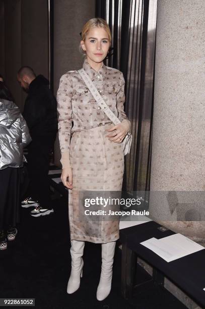 Caroline Daur attends the Max Mara show during Milan Fashion Week Fall/Winter 2018/19 on February 22, 2018 in Milan, Italy.