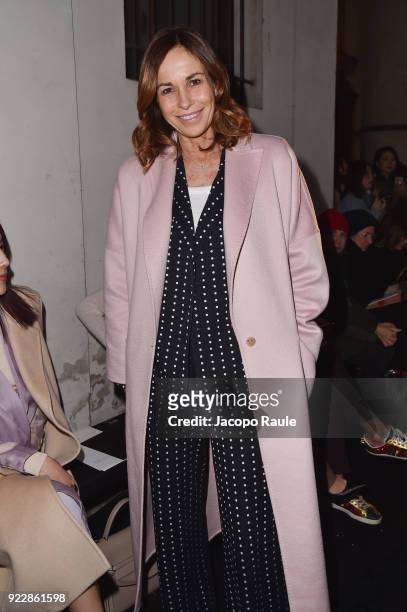 Cristina Parodi attends the Max Mara show during Milan Fashion Week Fall/Winter 2018/19 on February 22, 2018 in Milan, Italy.