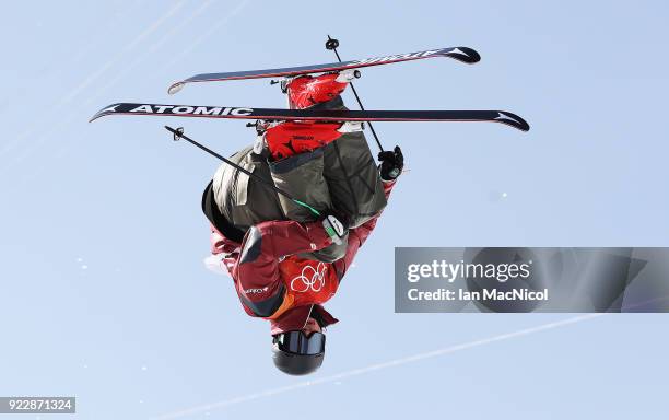 Mike Riddle of Canada competes in the Men's Ski Halfpipe final on day thirteen at Phoenix Snow Park on February 22, 2018 in Pyeongchang-gun, South...