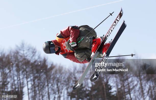 Mike Riddle of Canada competes in the Men's Ski Halfpipe final on day thirteen at Phoenix Snow Park on February 22, 2018 in Pyeongchang-gun, South...