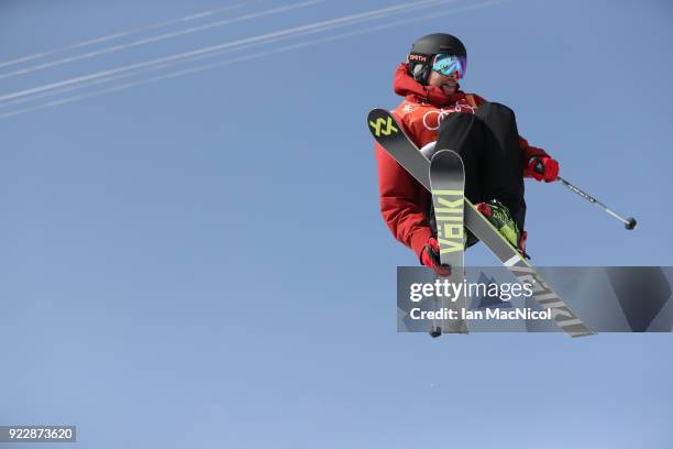 Kevin Rolland of France competes in the Men's Ski Halfpipe final on day thirteen at Phoenix Snow Park on February 22, 2018 in Pyeongchang-gun, South...