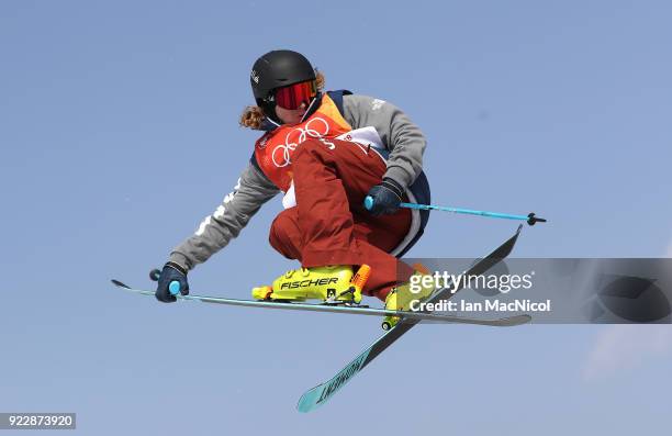 David Wise of United States competes in the Men's Ski Halfpipe final on day thirteen at Phoenix Snow Park on February 22, 2018 in Pyeongchang-gun,...