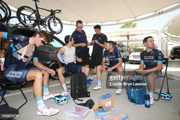 4th Abu Dhabi Tour 2018 / Stage 2 Start / Andrea Peron of Italy / Sam Brand of Great Britain / Romain Gioux of France / Joonas Henttala of Finland /...