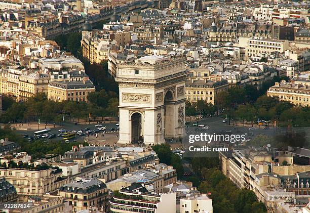 arc de triomphe, paris, france - place charles de gaulle stock pictures, royalty-free photos & images