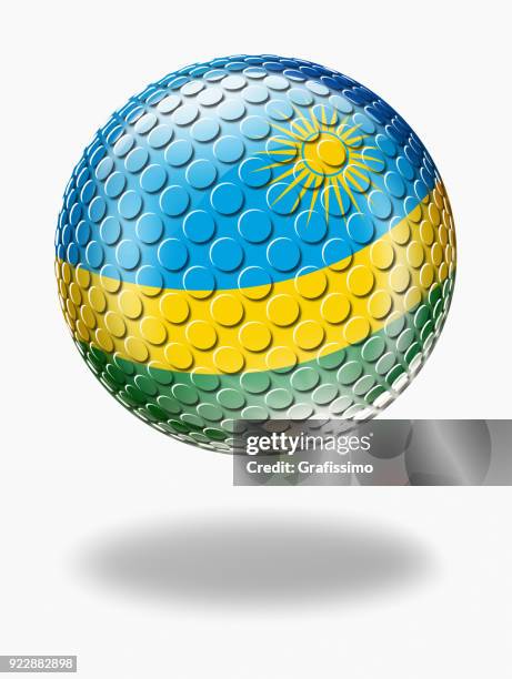 rwanda button sphere with flag isolated on white - rwanda flag stock illustrations