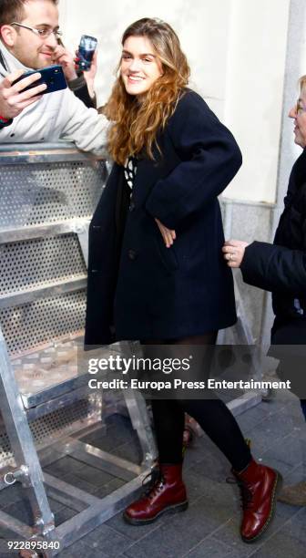 Amaia Romero is seen on February 21, 2018 in Madrid, Spain.