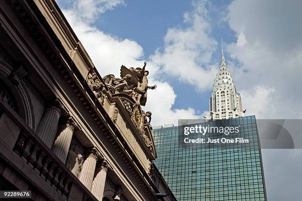 grand central & chrysler building - the chrysler building and grand central station stock pictures, royalty-free photos & images