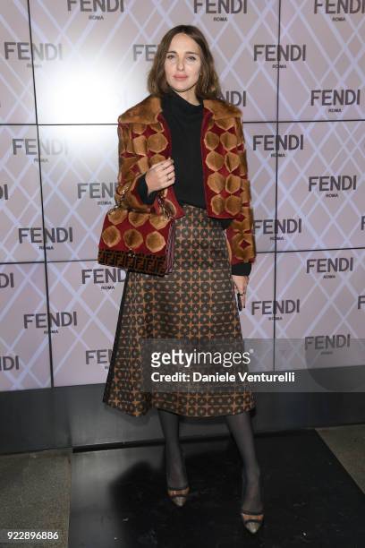 Candela Novembre attends the Fendi show during Milan Fashion Week Fall/Winter 2018/19 on February 22, 2018 in Milan, Italy.