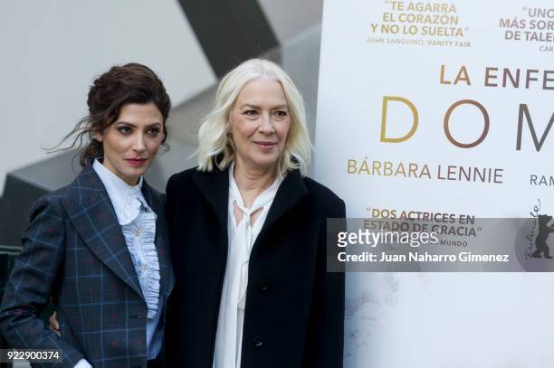 Barbara Lennie and Susi Sanchez attend 'La Enfermedad Del Domingo' photocall at Princesa Cinema on February 22, 2018 in Madrid, Spain.
