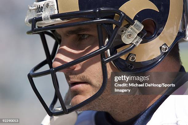 Quarterback Marc Bulger of the St. Louis Rams during a NFL game against the Jacksonville Jaguars at Jacksonville Municipal Stadium on October 18,...