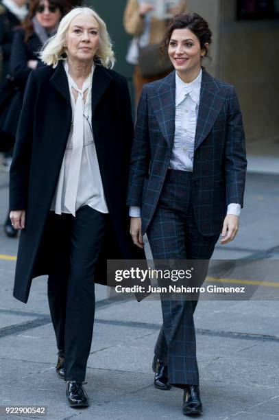 Susi Sanchez and Barbara Lennie attend 'La Enfermedad Del Domingo' photocall at Princesa Cinema on February 22, 2018 in Madrid, Spain.