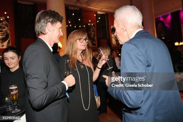 Maren Gilzer and her boyfriend Harry Kuhlmann and her former husband Egon F. Freiheit during the BUNTE & BMW Festival Night 2018 on the occasion of...