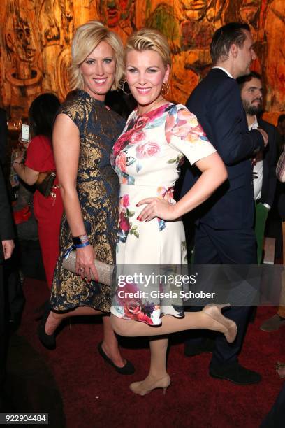 Kamilla Senjo and her sister Juliana Senjo during the BUNTE & BMW Festival Night 2018 on the occasion of the 68th Berlinale International Film...