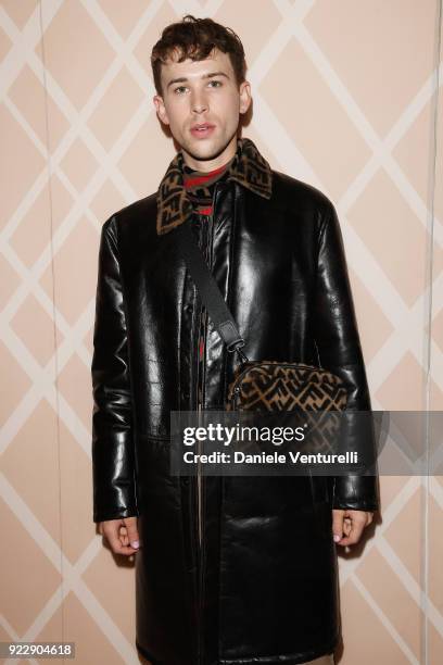 Tommy Dorfman attends the Fendi show during Milan Fashion Week Fall/Winter 2018/19 on February 22, 2018 in Milan, Italy.