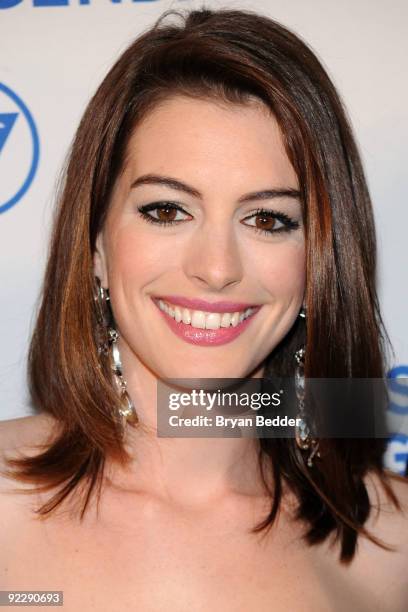 Actress Anne Hathaway attends the 18th Annual Empire State Pride Agenda Fall Dinner at the Sheraton New York Hotel & Towers on October 22, 2009 in...