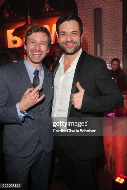 Benedikt 'Ben' Blaskovic, Kai Schumann during the BUNTE & BMW Festival Night 2018 on the occasion of the 68th Berlinale International Film Festival...