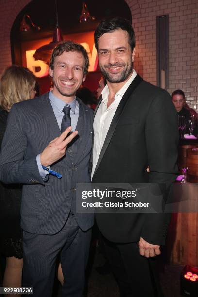 Benedikt 'Ben' Blaskovic, Kai Schumann during the BUNTE & BMW Festival Night 2018 on the occasion of the 68th Berlinale International Film Festival...