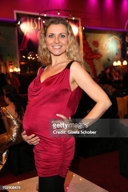 Jessica Boehrs, pregnant, during the BUNTE & BMW Festival Night 2018 on the occasion of the 68th Berlinale International Film Festival Berlin at...