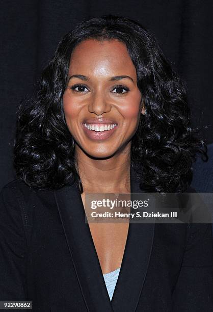 Kerry Washington attends the "Race" meet-the-cast at the Atlantic Theater Company on October 22, 2009 in New York City.