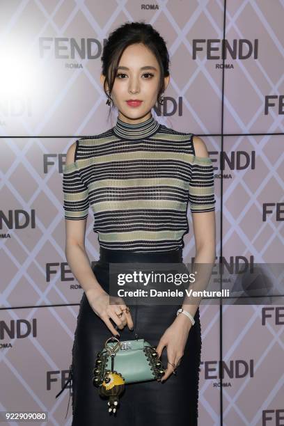 Coulee Nazha attends the Fendi show during Milan Fashion Week Fall/Winter 2018/19 on February 22, 2018 in Milan, Italy.