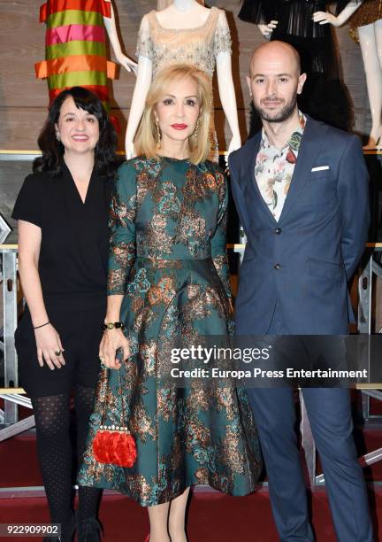 Helena Lopez de Hierro, Carmen Lomana and Jaime Miguel de los Santos attend the 'El armario de Carmen Lomana' opening exhibition at Costume museum on...