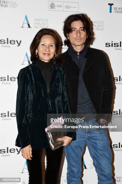 Carolina Thieu and Carlos Chavarri attend the 'El armario de Carmen Lomana' opening exhibition at Costume museum on February 21, 2018 in Madrid,...