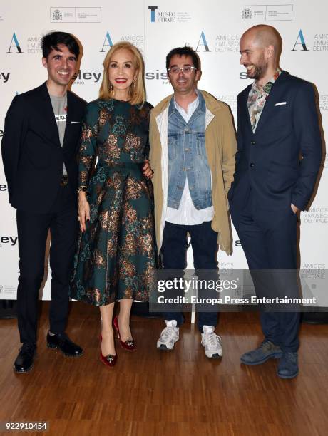 Jose Luis Diez-Garde, Carmen Lomana, guest and Jaime Miguel de los Santos attend the 'El armario de Carmen Lomana' opening exhibition at Costume...