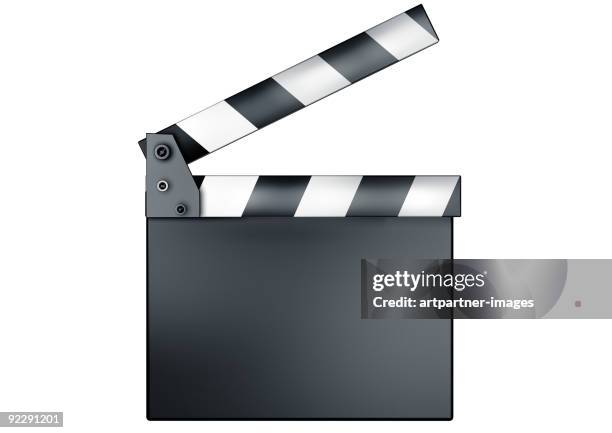 movie clapper, clapperboard or slate - ciac cinematografico foto e immagini stock