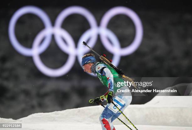 Jessica Jislova of Czech Republic competes during the Women's 4x6km Relay on day 13 of the PyeongChang 2018 Winter Olympic Games at Alpensia Biathlon...