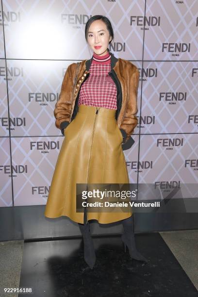 Lim Chriselle attends the Fendi show during Milan Fashion Week Fall/Winter 2018/19 on February 22, 2018 in Milan, Italy.