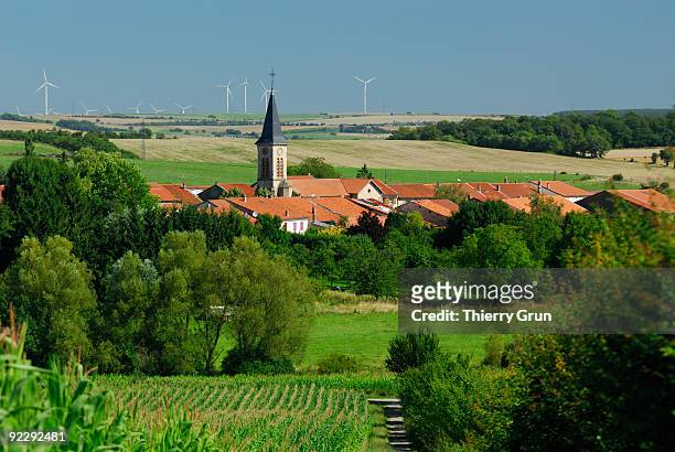 corn fields near hemilly village - moselle france ストックフォトと画像