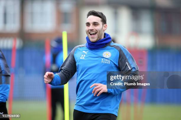 Matty James during the Leicester City training session at Belvoir Drive Training Complex on February 22nd , 2018 in Leicester, United Kingdom.