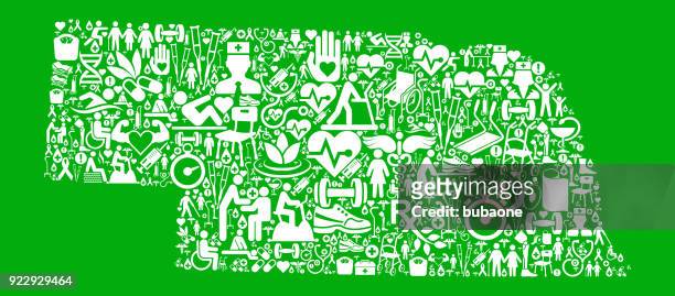 nebraska grüne medizinische rehabilitation physikalische therapie - pulse trace stock illustrations stock-grafiken, -clipart, -cartoons und -symbole