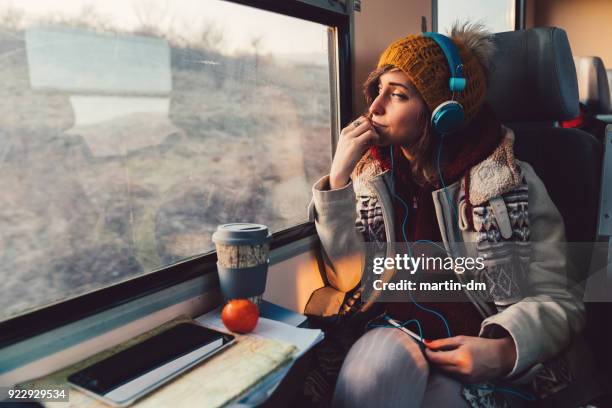 traveler on a journey with train - dream vacations stock pictures, royalty-free photos & images