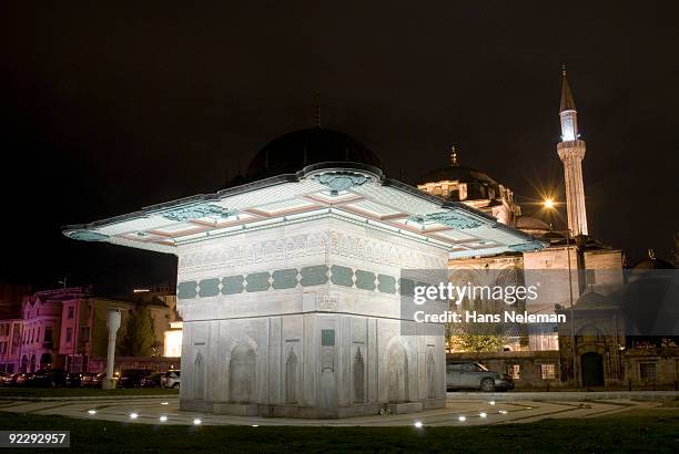 nightshot of a small mosque in istambul, turkey - istambul stock pictures, royalty-free photos & images