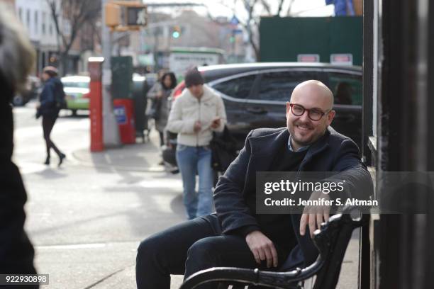 Playwright Robert Askins is photographed for Boston Globe on December 13, 2016 in Brooklyn, New York.