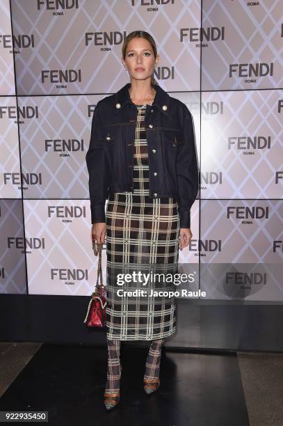 Helena Bordon attends the Fendi show during Milan Fashion Week Fall/Winter 2018/19 on February 22, 2018 in Milan, Italy.