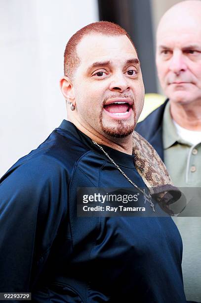Comedian Sinbad films "The Celebrity Apprentice" on location in the Flatiron District on October 22, 2009 in New York City.