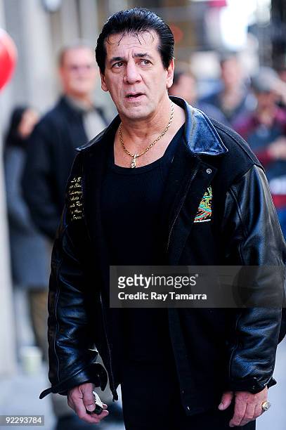 Actor Chuck Zito films "The Celebrity Apprentice" on location in the Flatiron District on October 22, 2009 in New York City.