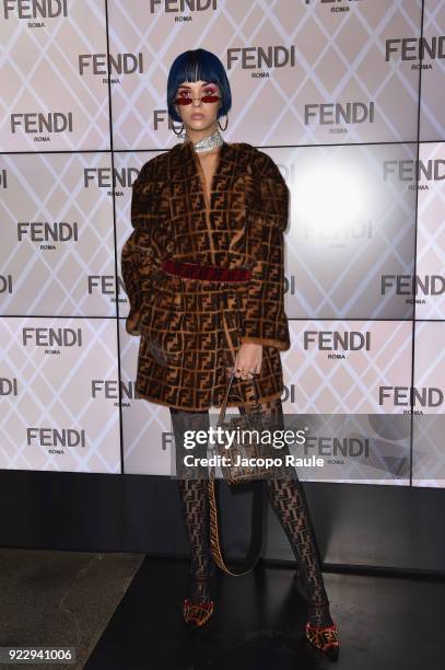 Sita Abellan attends the Fendi show during Milan Fashion Week Fall/Winter 2018/19 on February 22, 2018 in Milan, Italy.