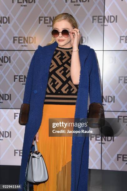 Chloe Grace Moretz attends the Fendi show during Milan Fashion Week Fall/Winter 2018/19 on February 22, 2018 in Milan, Italy.