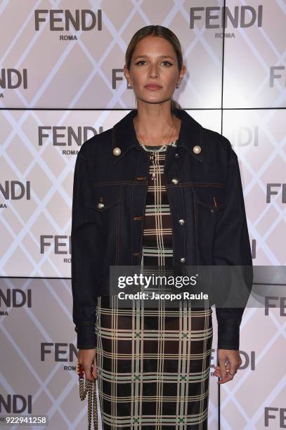 Helena Bordon attends the Fendi show during Milan Fashion Week Fall/Winter 2018/19 on February 22, 2018 in Milan, Italy.