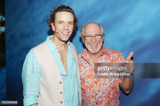 Paul Alexander Nolan and Jimmy Buffett celebrate "2018 National Margarita Day: February 22" backstage at the new Jimmy Buffett Musical "Escape to...