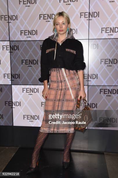 Caroline Vreeland attends the Fendi show during Milan Fashion Week Fall/Winter 2018/19 on February 22, 2018 in Milan, Italy.