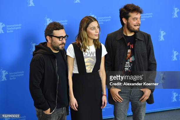 Alonso Ruizpalacios, Ilse Salas and Leonardo Ortizgris pose at the 'Museum' photo call during the 68th Berlinale International Film Festival Berlin...