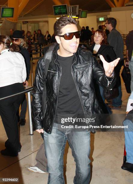 Singer David Bustamante sets off for Latin America on October 22, 2009 in Madrid, Spain.