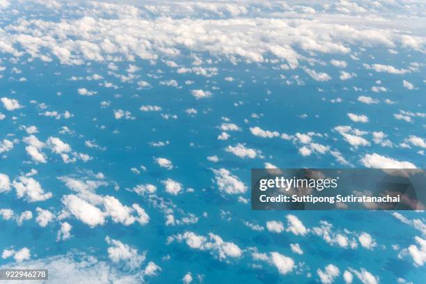 beautiful cloudscape and landscape view of clouds with blue sky day from top view - sea ​​of ​​clouds stock pictures, royalty-free photos & images